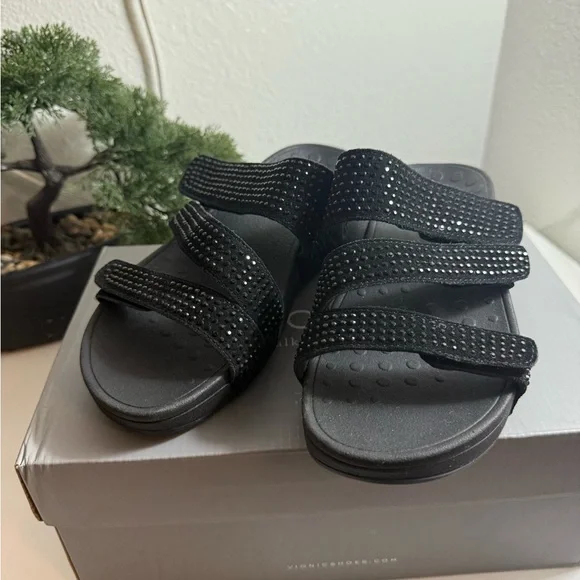 Vionic Black Sandals with Sparkling Straps - Picture 1 of 5